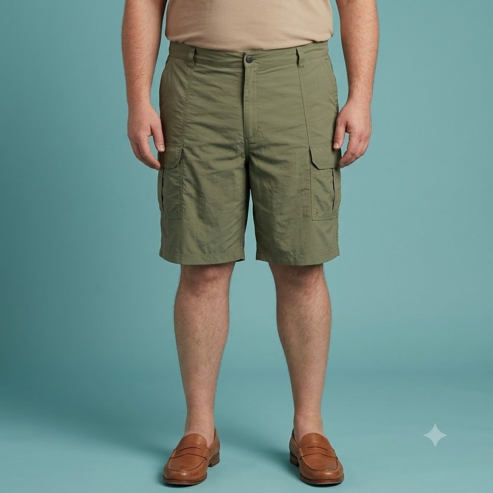 White Sierra L.L. Bean Cresta Hiking Shorts Mens 44 Green Nylon‎ Cargo Outdoor